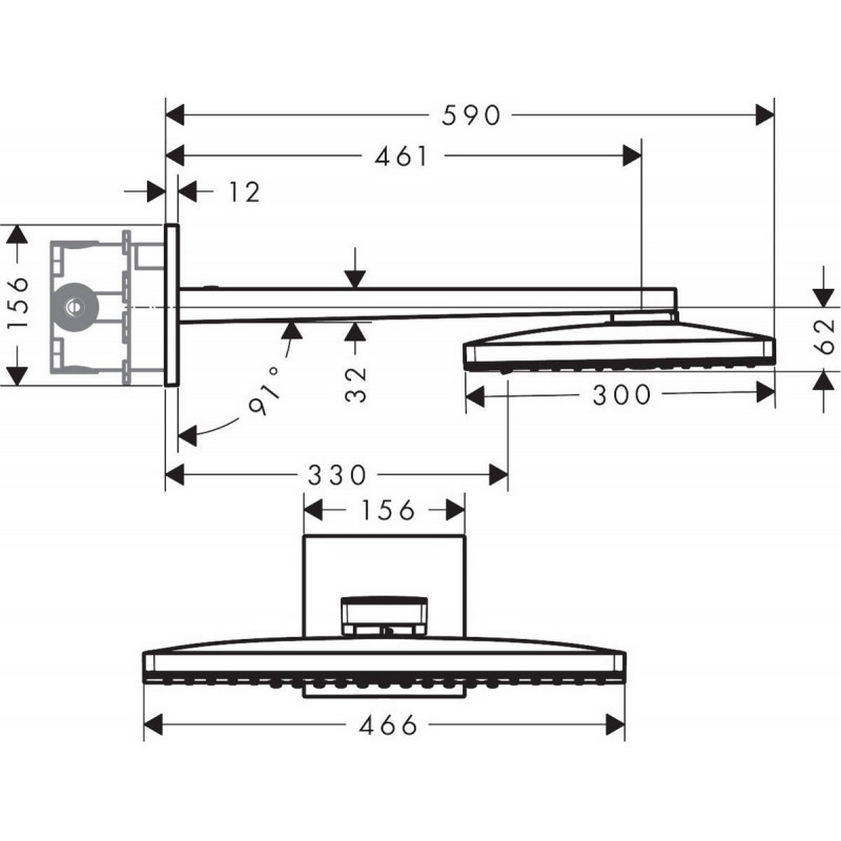 Верхний душ Hansgrohe Rainmaker Select 460 24005400 цена 135836 грн - фотография 2