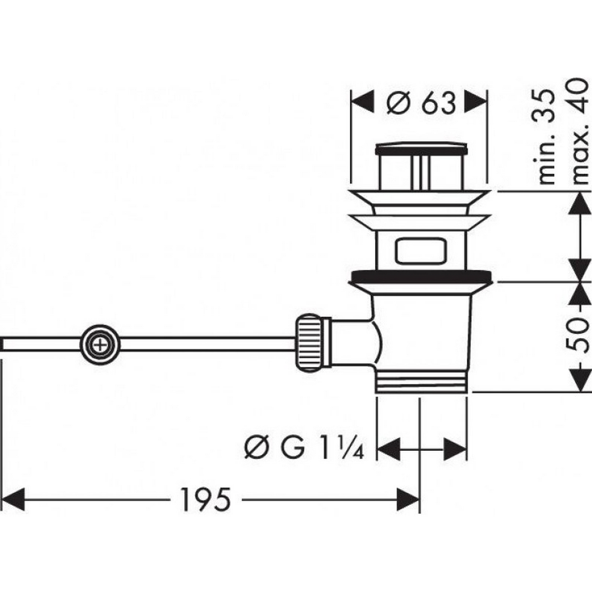 Донний клапан Hansgrohe 94139000 ціна 0 грн - фотографія 2