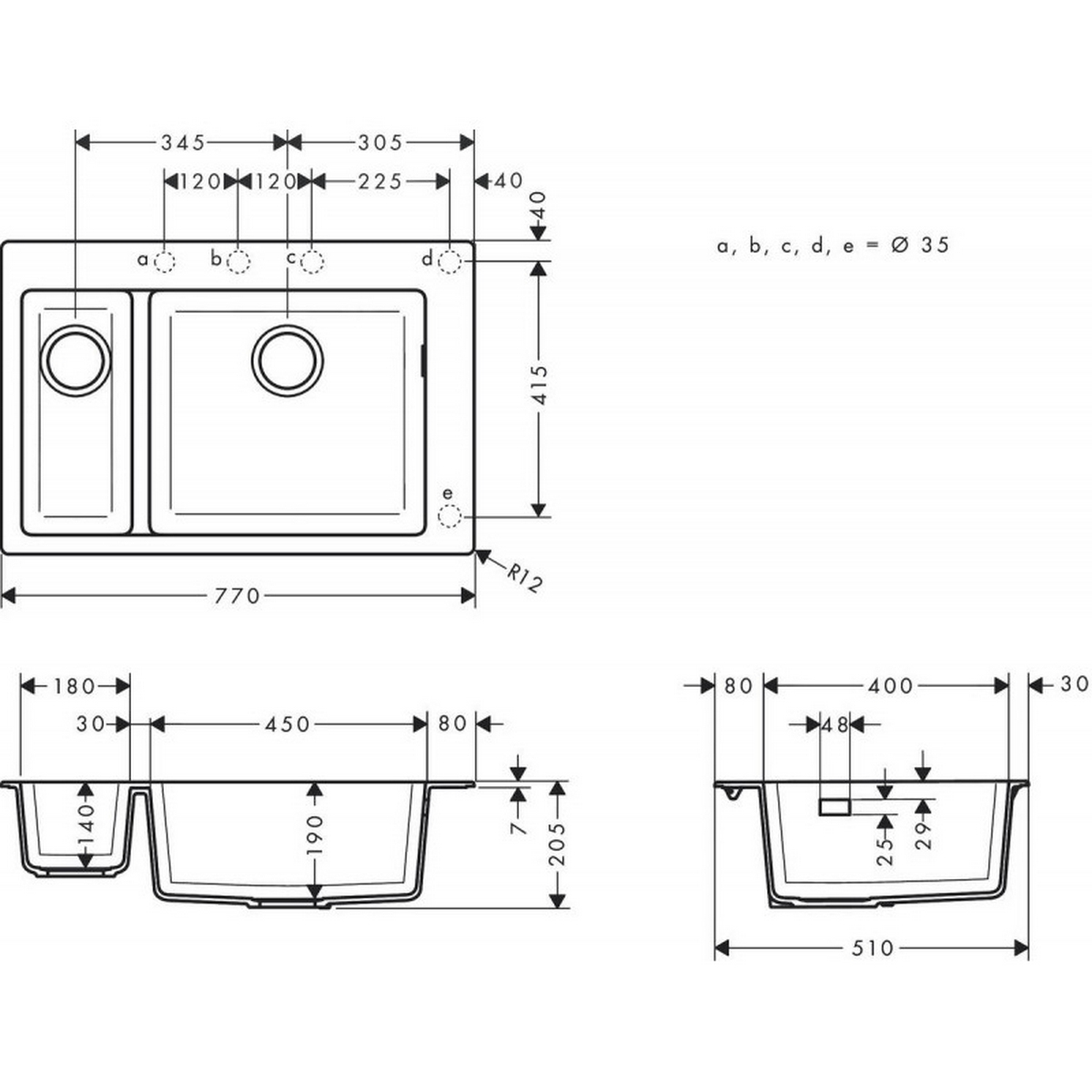 Кухонна мийка Hansgrohe S51 S510-F635 43315380 ціна 21758 грн - фотографія 2