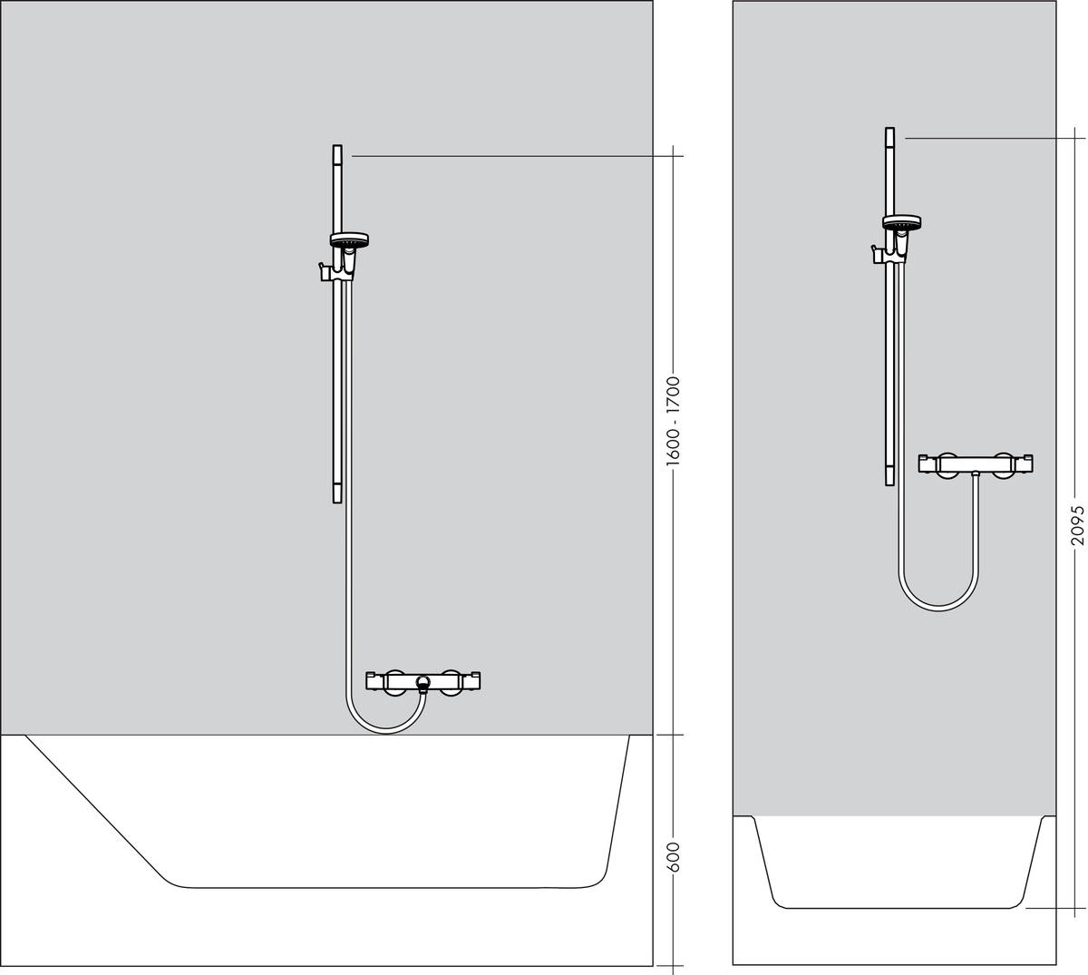 Hansgrohe Ecostat Select / Raindance Select E 120 3jet / Combi 27039400 Габаритні розміри