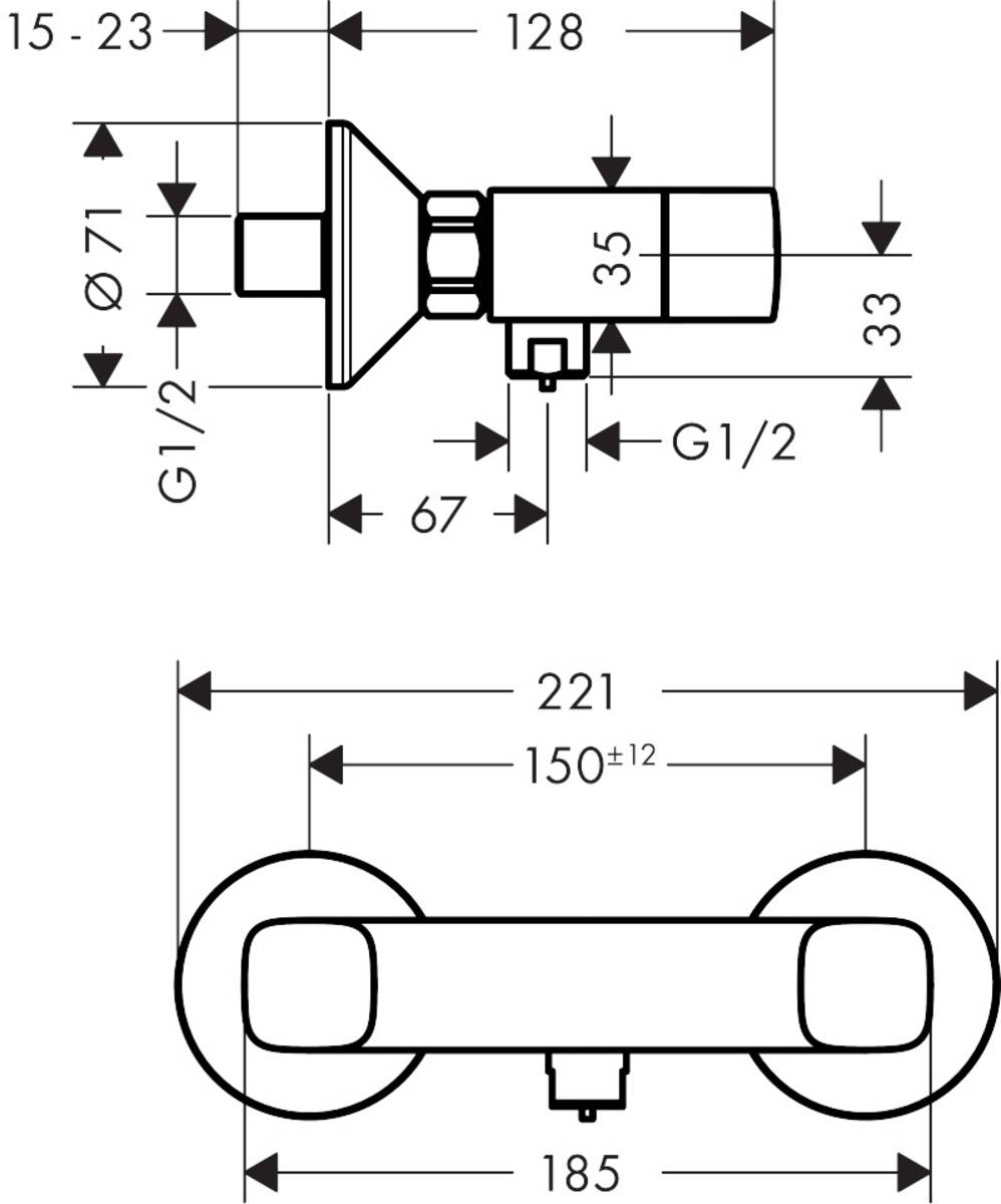 Hansgrohe Logis 71263000 Габаритні розміри