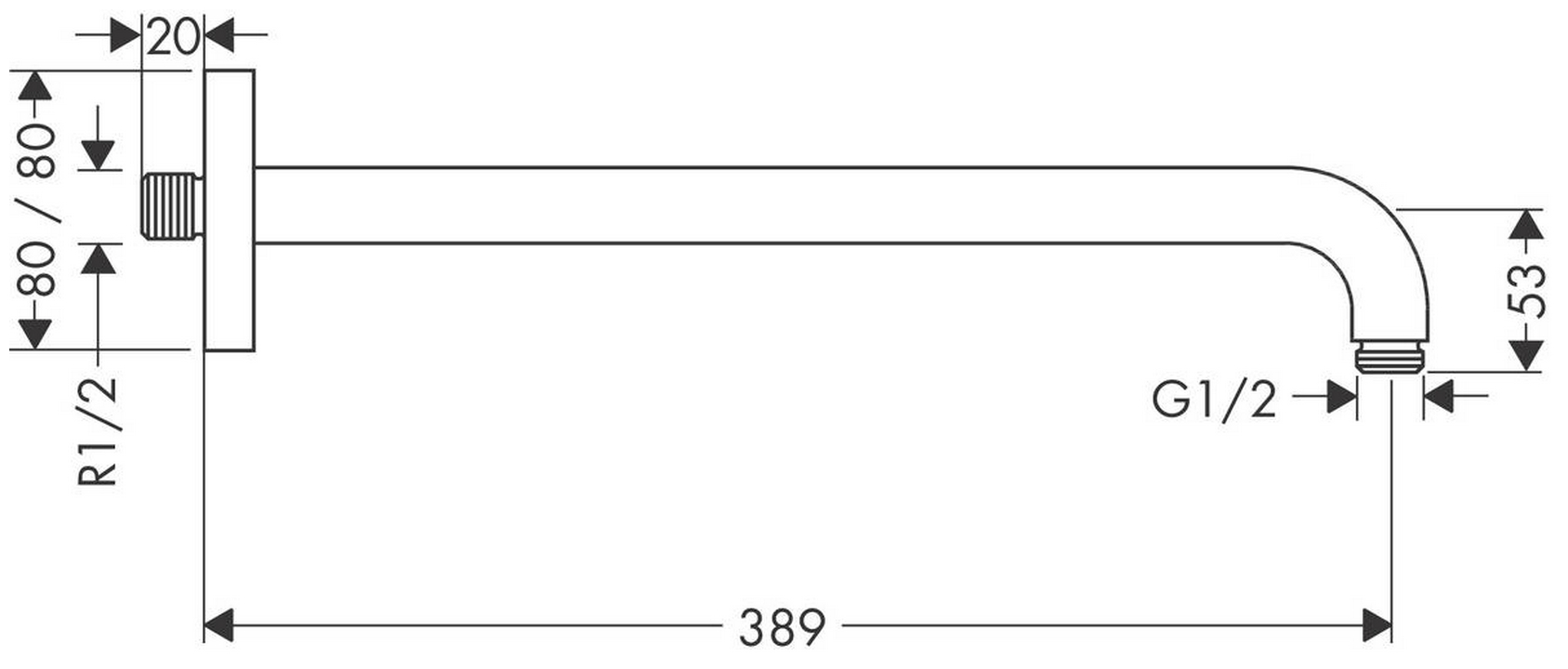 Hansgrohe Logis/Crometta (26726000+27446000+71405000+01800180+26457000+26413400) Габаритные размеры