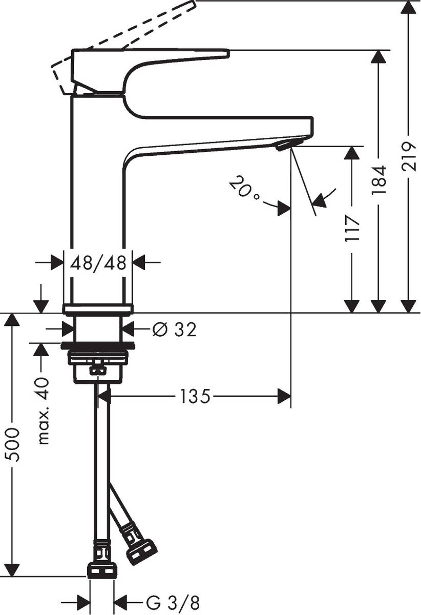 Hansgrohe Metropol 1072020 (32507670+32540670+28632670+26520670) Габаритные размеры