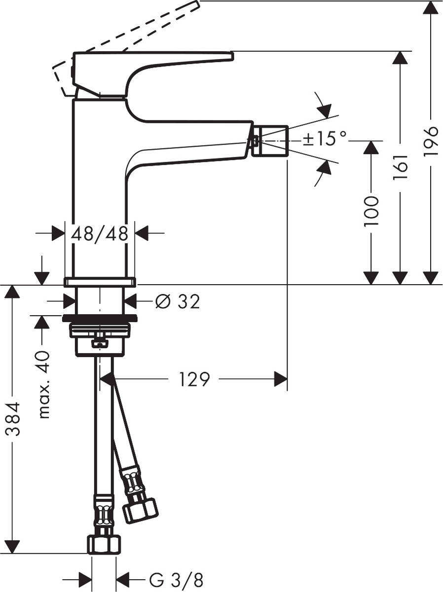 Hansgrohe Metropol 74520000 Габаритные размеры