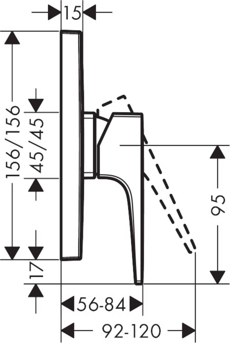 Hansgrohe Metropol 32565140 Габаритні розміри