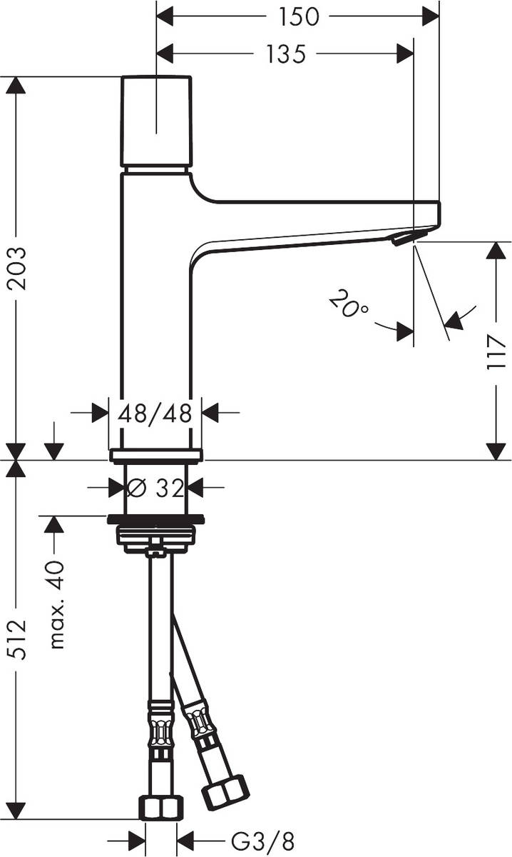 Hansgrohe Metropol 32571000 Габаритні розміри