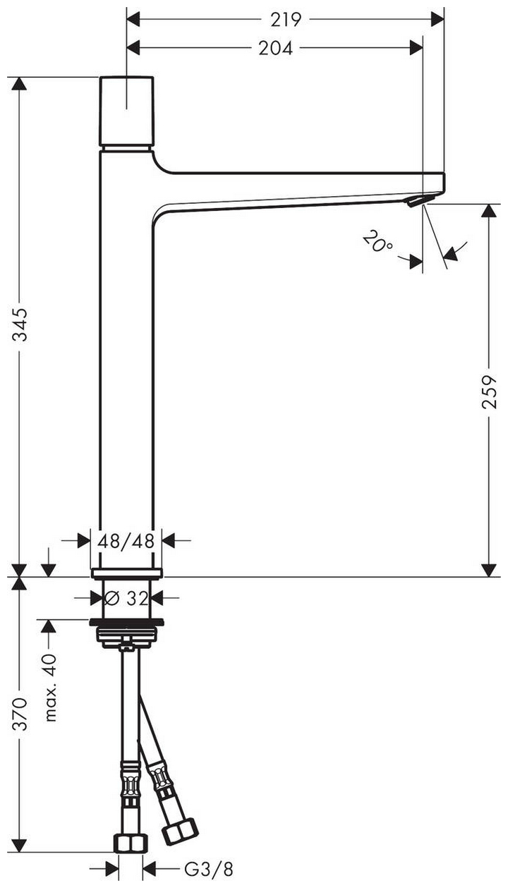 Hansgrohe Metropol 32572000 Габаритні розміри