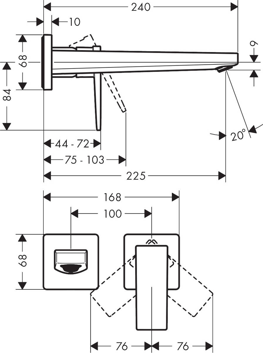 Hansgrohe Metropol 32526140 Габаритні розміри