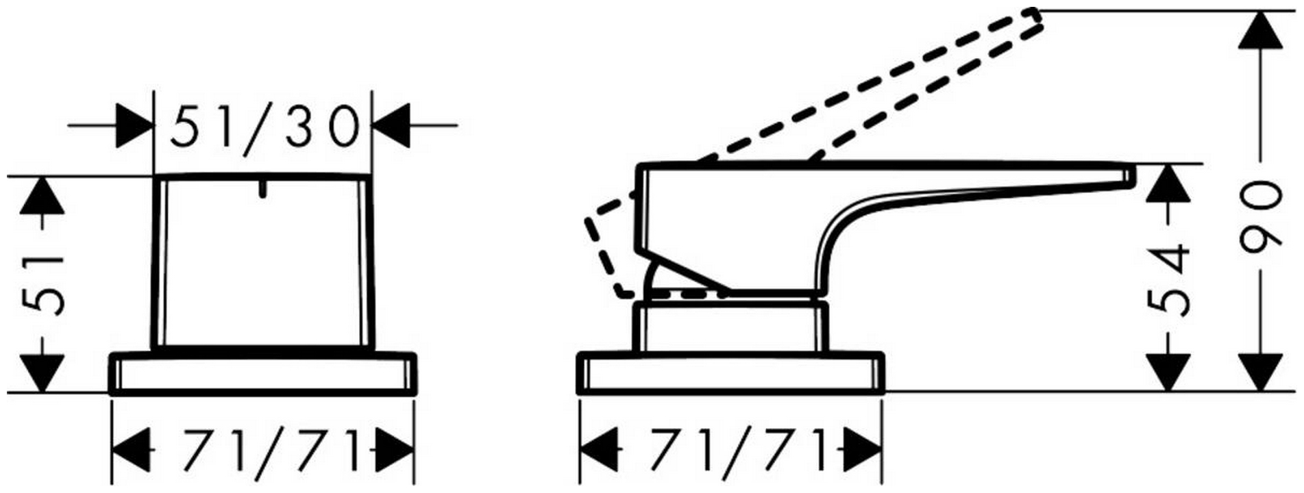 Hansgrohe Metropol 74548000 Габаритні розміри