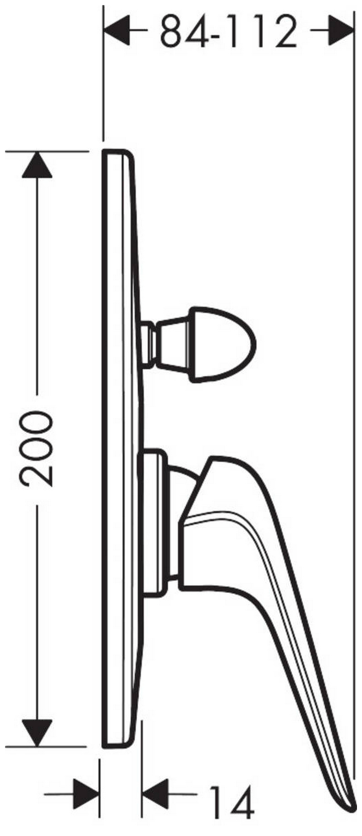 Hansgrohe Novus 71047000 Габаритні розміри