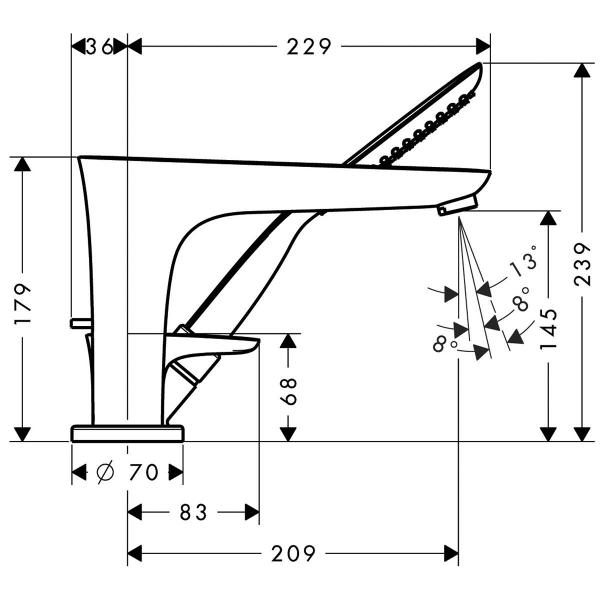 Hansgrohe PuraVida 15432000 Габаритні розміри