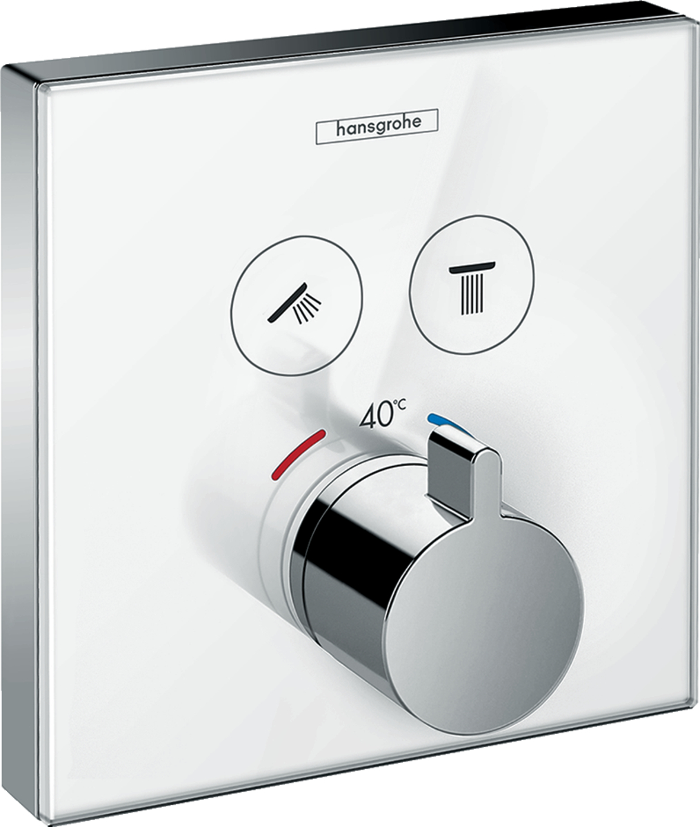 Змішувач із термостатом Hansgrohe ShowerSelect Glass на 2 споживача 15738400