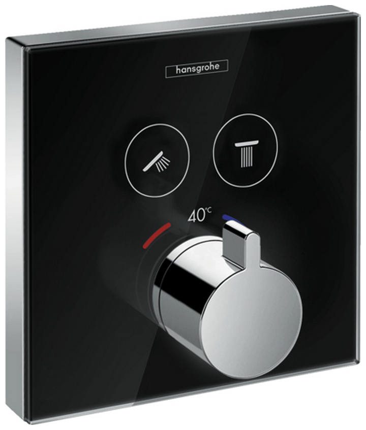 Змішувач із термостатом Hansgrohe ShowerSelect Glass на 2 споживача 15738600 в інтернет-магазині, головне фото