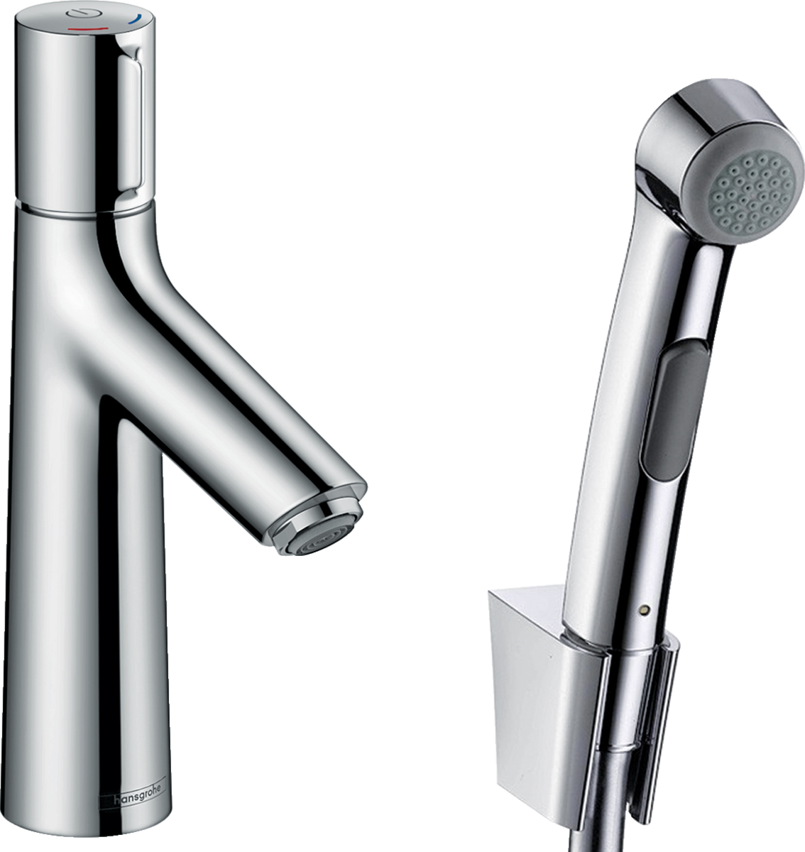 Змішувач для умивальника і біде Hansgrohe Talis Select S з зливним клапаном Push-Open з гігієнічним душем 72291000 в інтернет-магазині, головне фото