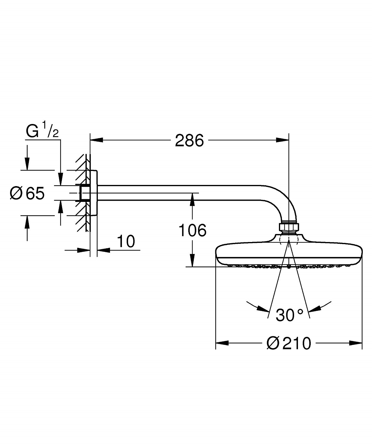 в продажу Верхній душ Grohe Tempesta 26411000 - фото 3