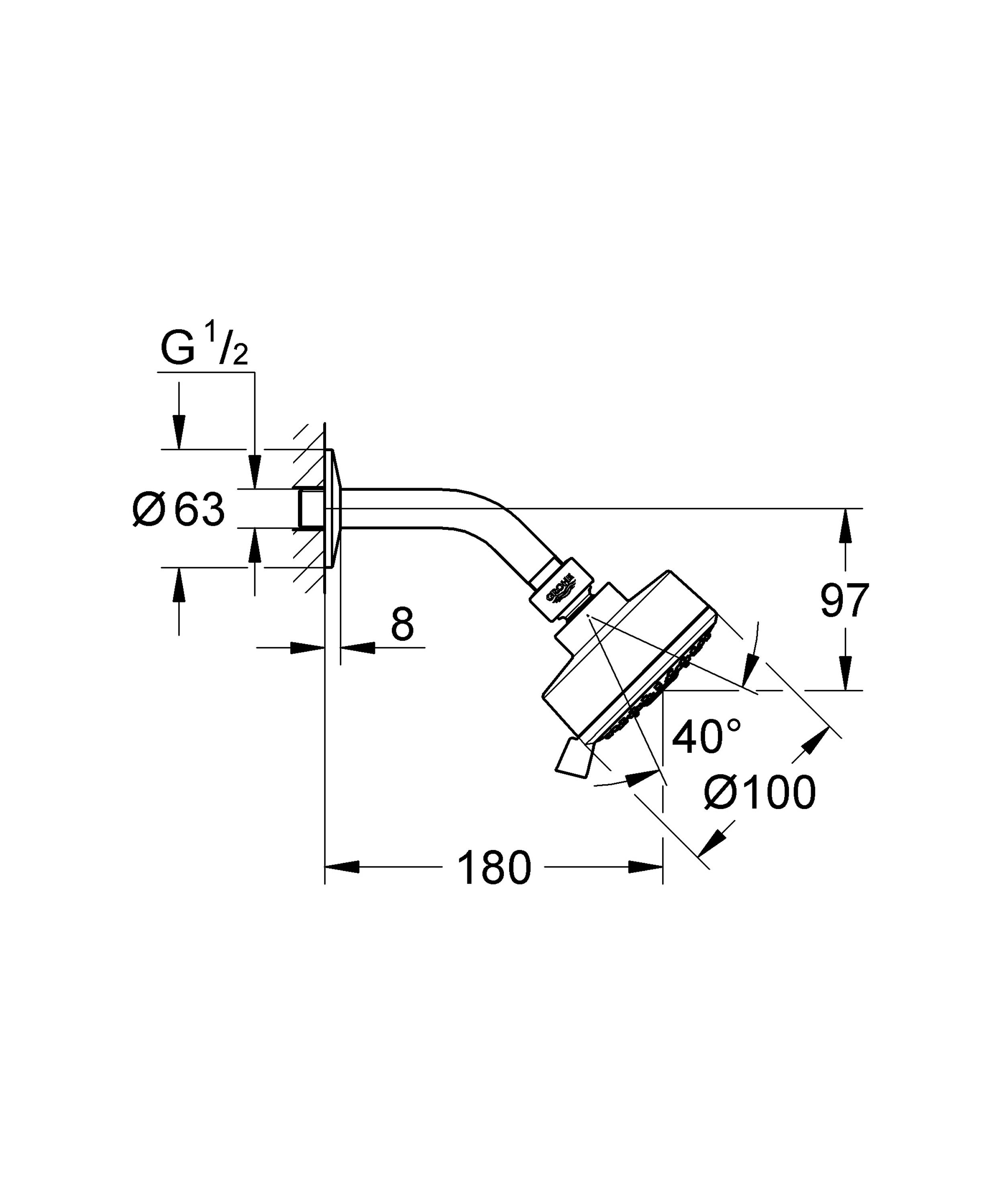 Верхний душ Grohe Tempesta Cosmopolitan 26090000 цена 0 грн - фотография 2