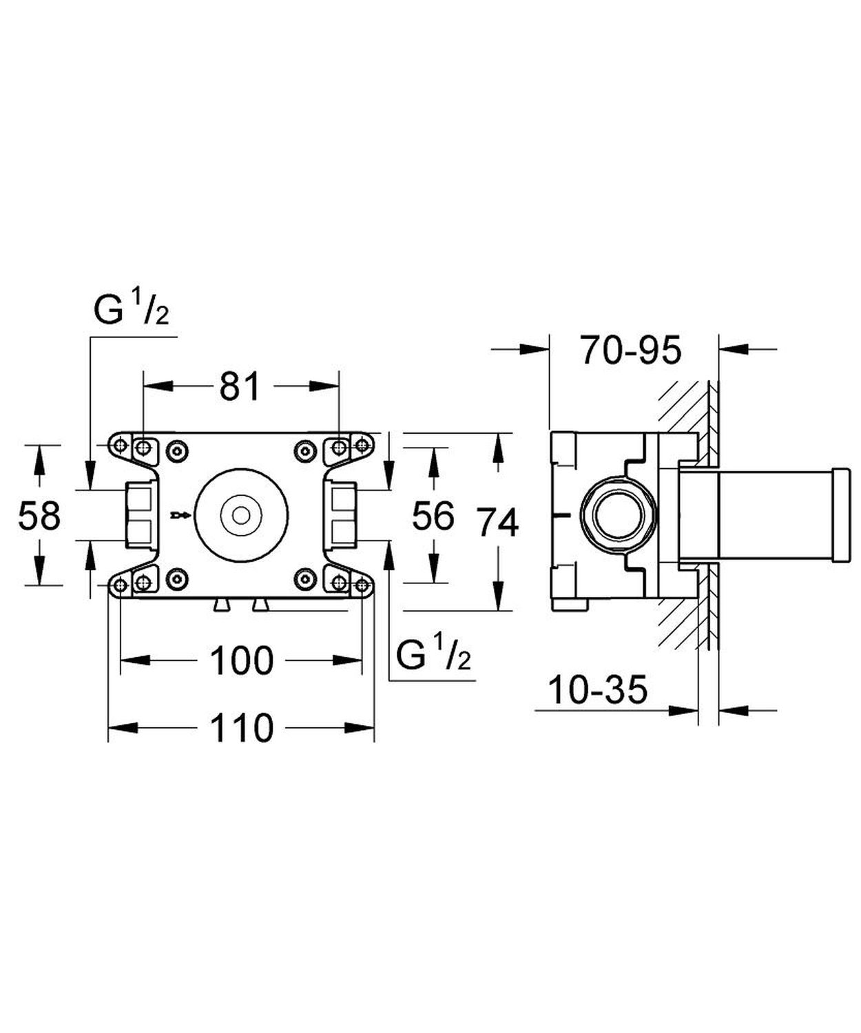 Встраиваемый механизм для подключения душевого шланга Grohe Grohtherm F 35034000 цена 11025 грн - фотография 2