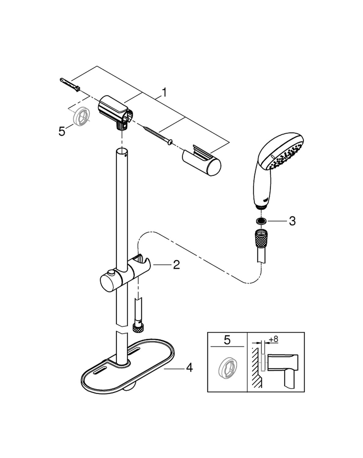 в продаже Душевой набор Grohe New Tempesta 27600000 - фото 3