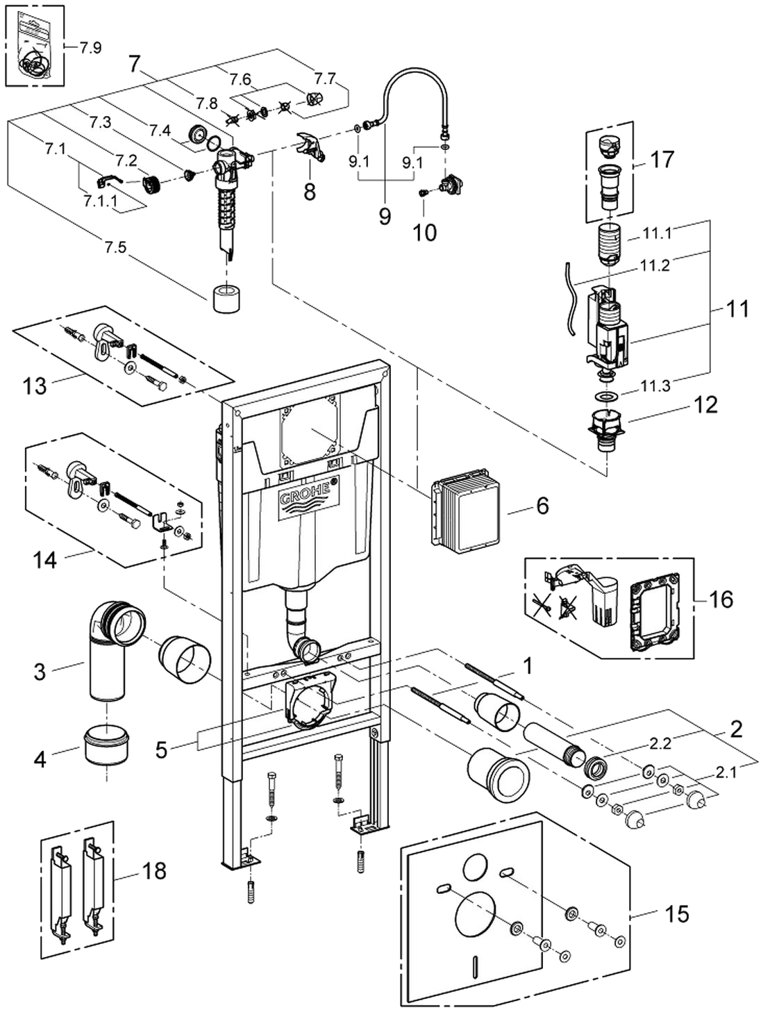 в продажу Інсталяція для унітаза Grohe Rapid SL 39504000 - фото 3