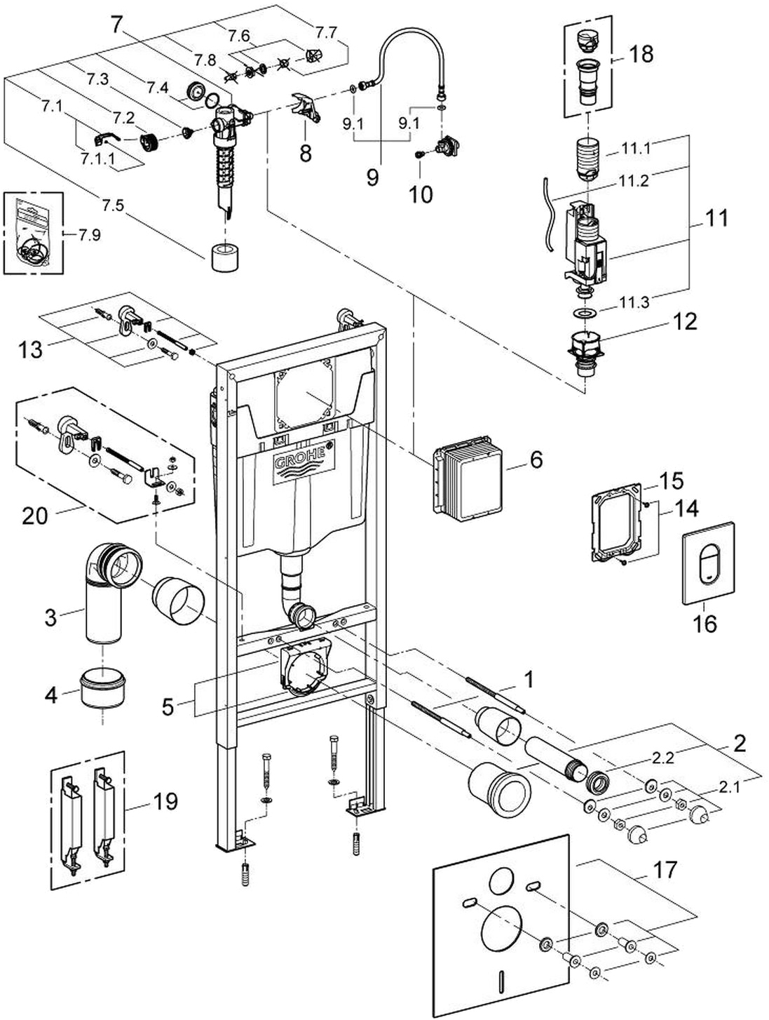 Инсталляция 4 в 1 Grohe Rapid SL 38929000 цена 9360 грн - фотография 2