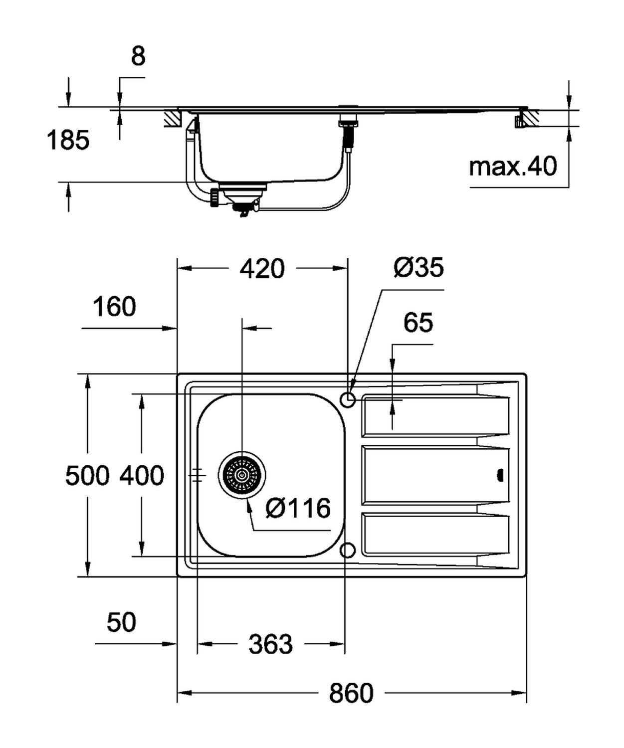 Кухонна мийка Grohe K-series 31566SD0 ціна 0 грн - фотографія 2