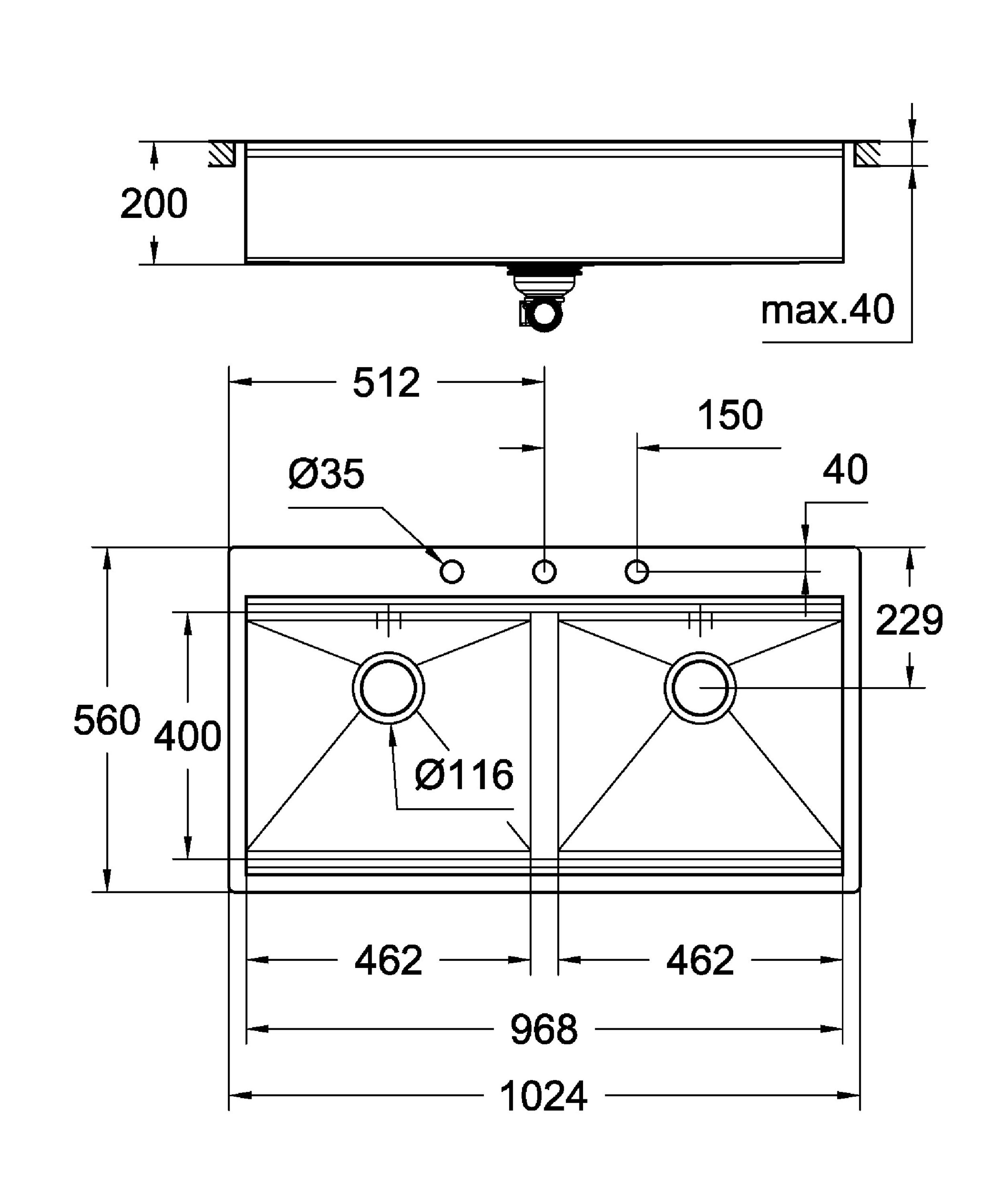 Кухонная мойка Grohe K-series 31585SD0 внешний вид - фото 9