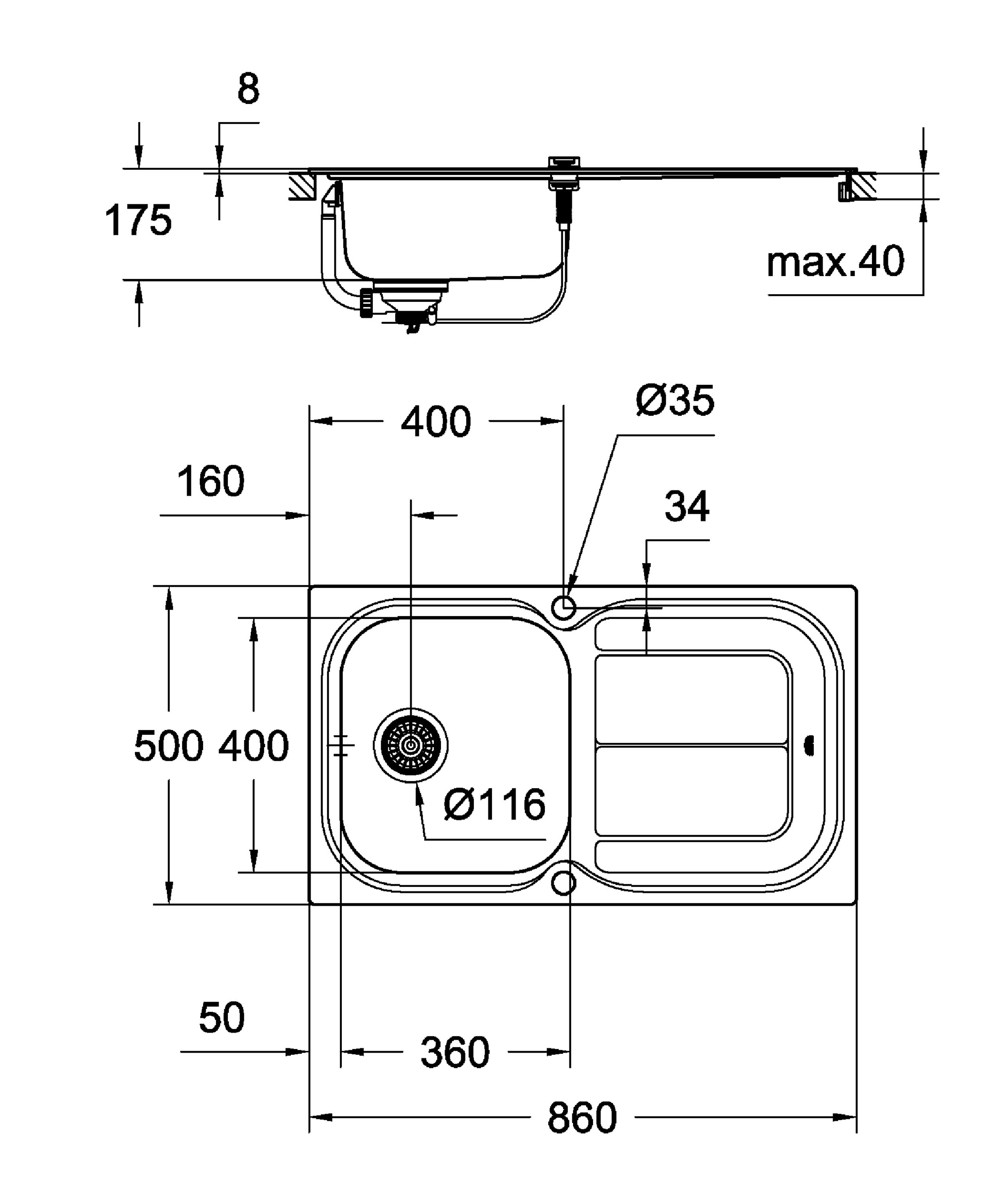 Кухонная мойка Grohe K-series 31565SD0 цена 0 грн - фотография 2