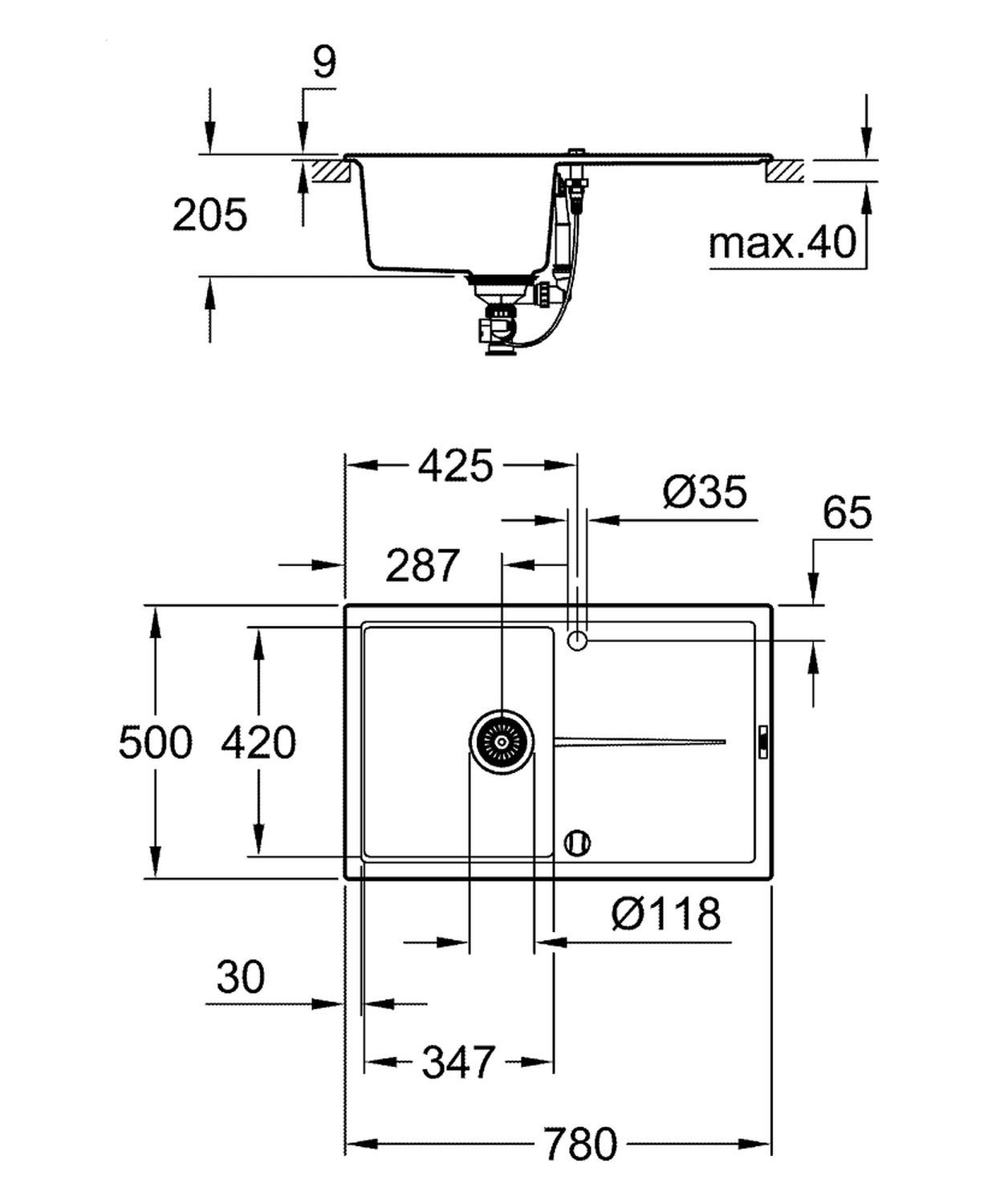 Кухонна мийка Grohe K-series 31639AP0 ціна 15120 грн - фотографія 2