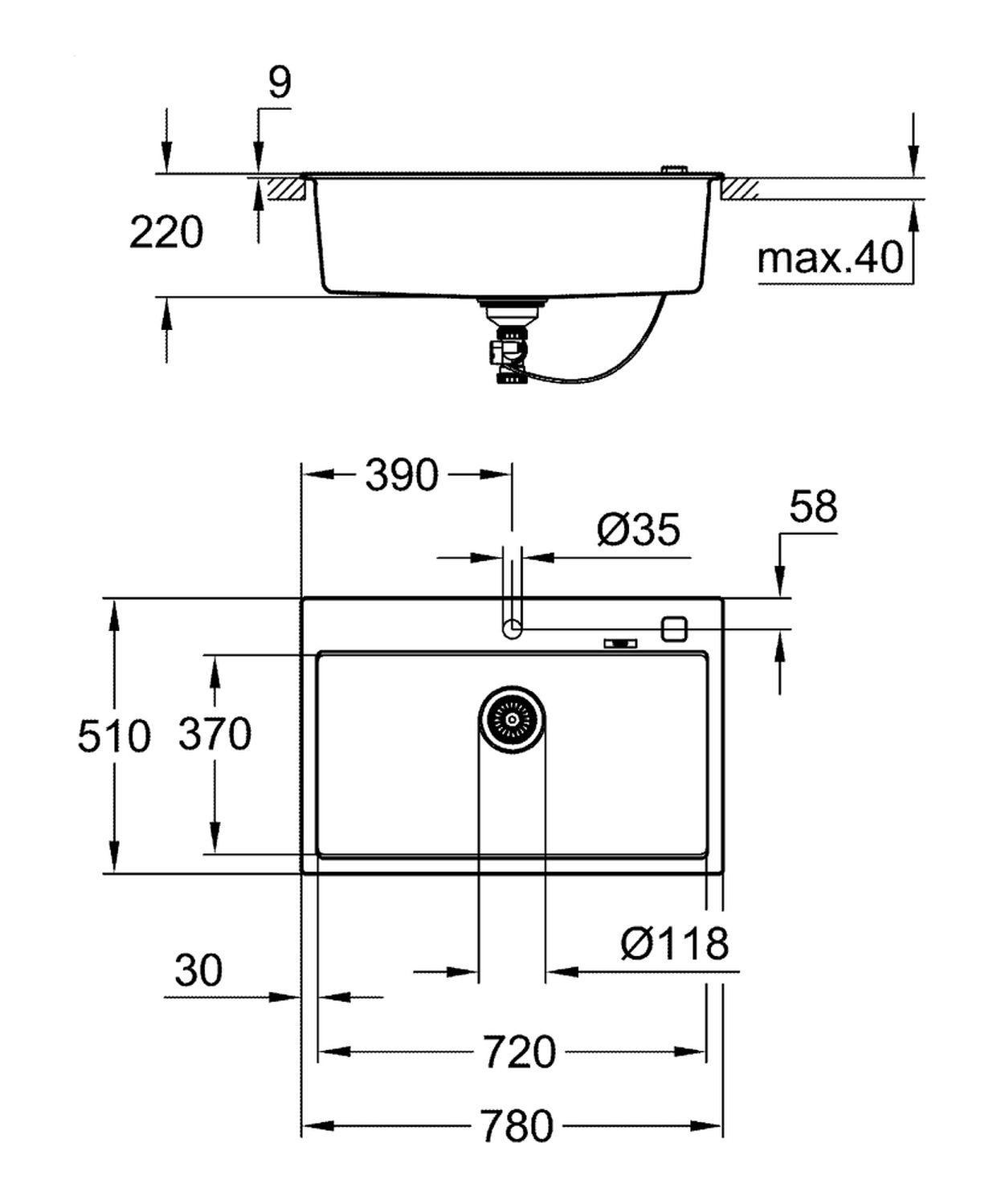 Кухонна мийка Grohe K-series 31652AP0 ціна 16107.60 грн - фотографія 2