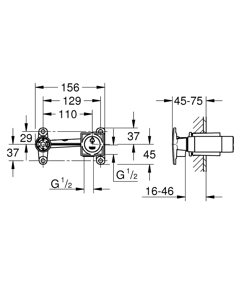 Grohe 23200000 Габаритні розміри