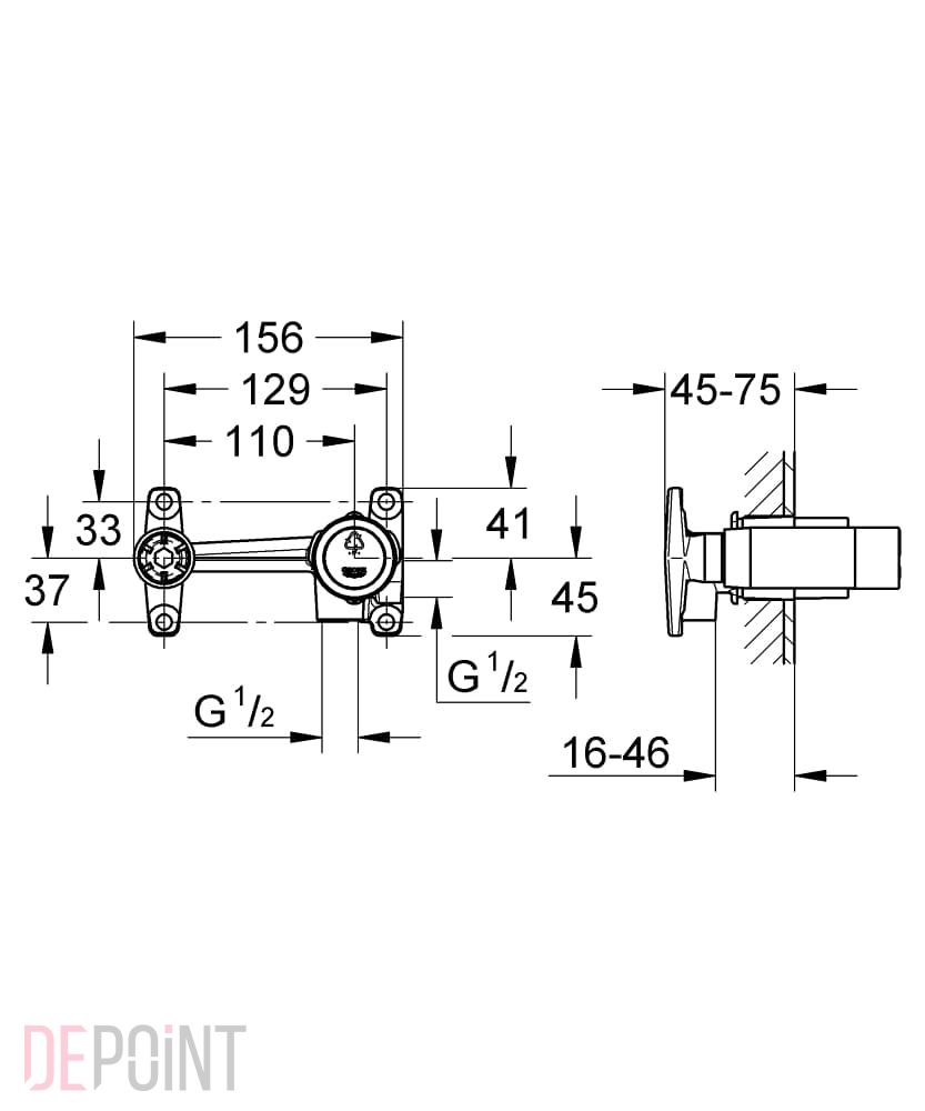 Grohe 32635000 Габаритні розміри