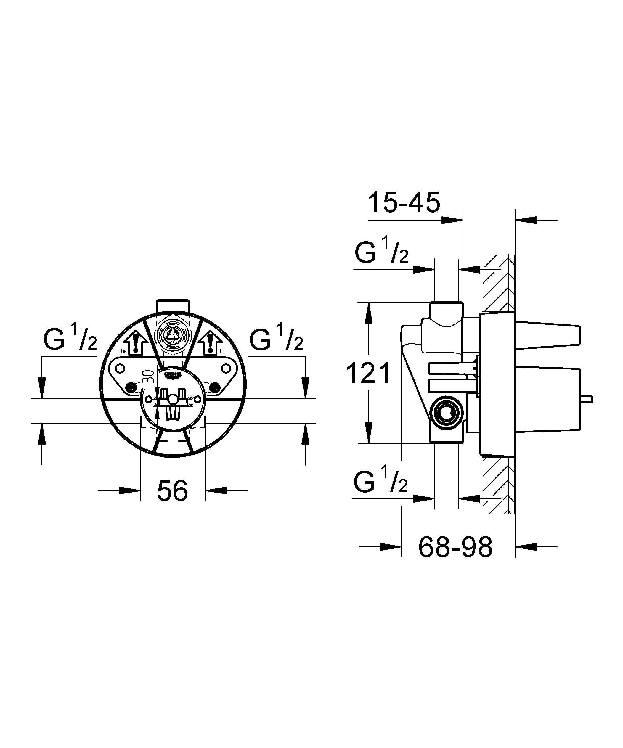 Grohe 33963000 Габаритні розміри