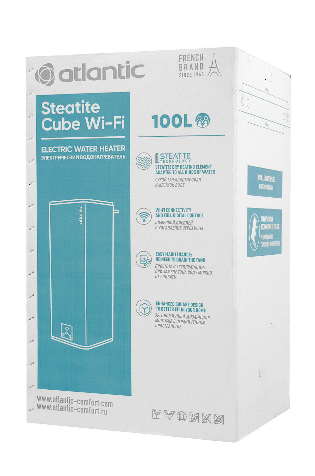 в продажу Водонагрівач Atlantic Steatite Cube WI-FI VM 100 S4CS Silver - фото 3