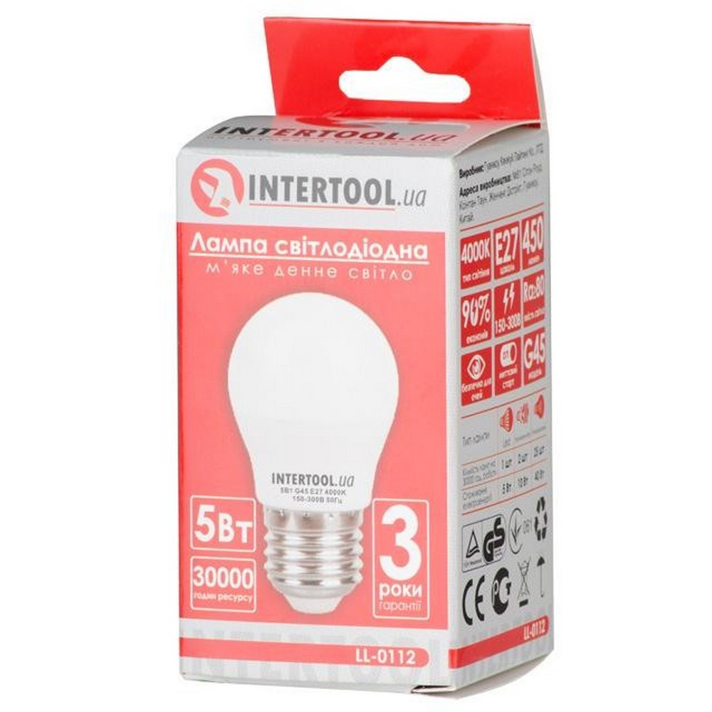 Світлодіодна лампа Intertool LL-0112 LED 5Вт, E27, 220В, відгуки - зображення 5