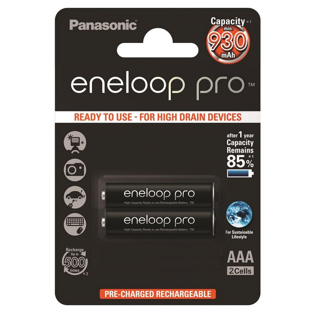 Батарейки типа ААА Panasonic Eneloop Pro AAA 930 mAh 2BP