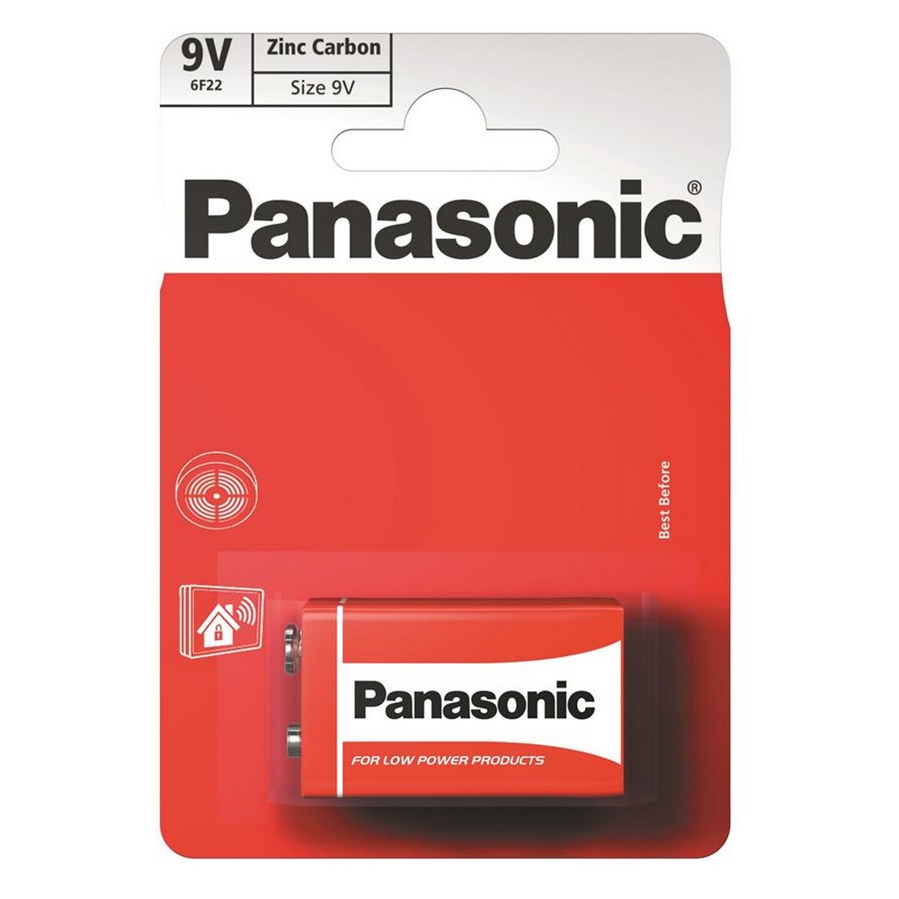 Carbon-Zinc батарейки Panasonic Red Zink 6F22 [BLI 1 Zink-Carbon]