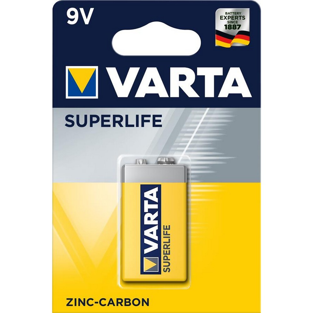 Carbon-Zinc батарейки Varta Superlife 6F22 [BLI 1 ZINC-Carbon]
