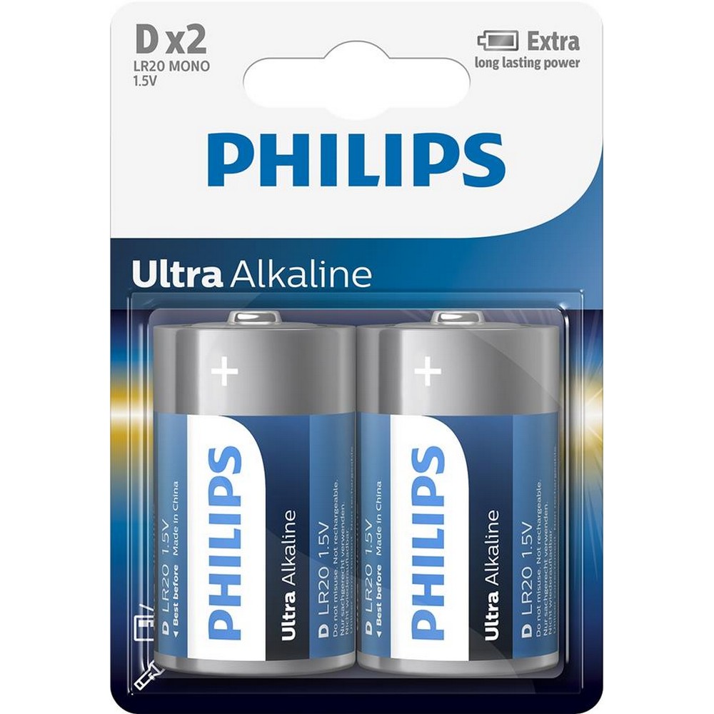 Батарейка Philips Ultra Alkaline [LR20E2B/10] в интернет-магазине, главное фото