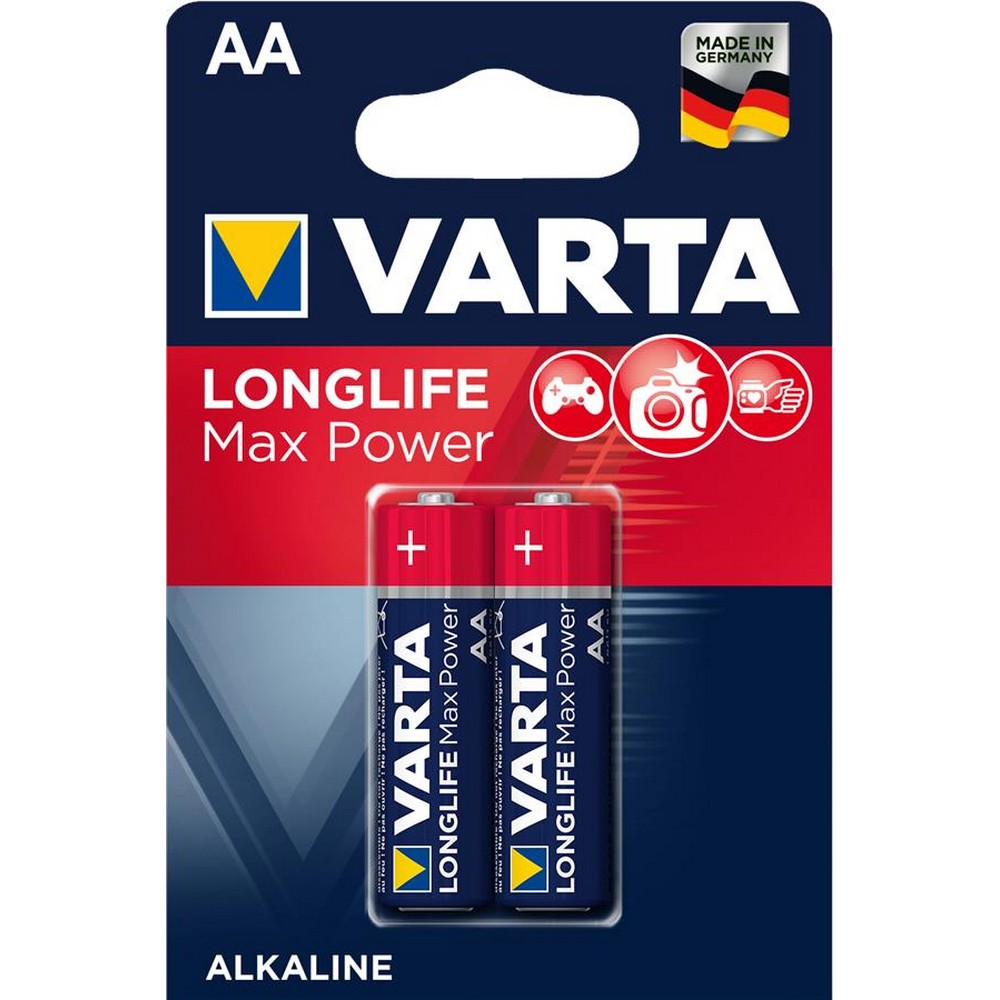 Батарейки типа АА Varta Longlife MAX Power AA BLI 2 Alkaline