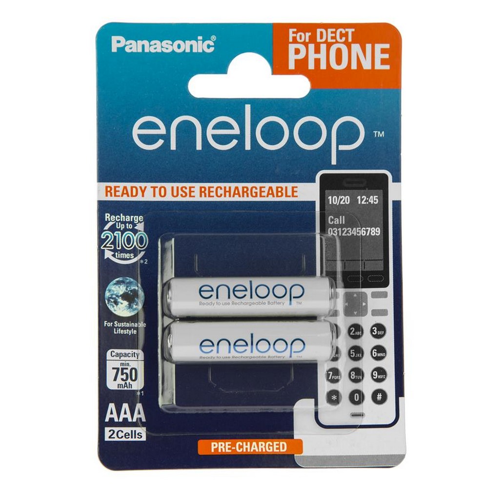 Аккумулятор Panasonic Eneloop AAA [750 2BP mAh NI-MH] Dect Series в интернет-магазине, главное фото