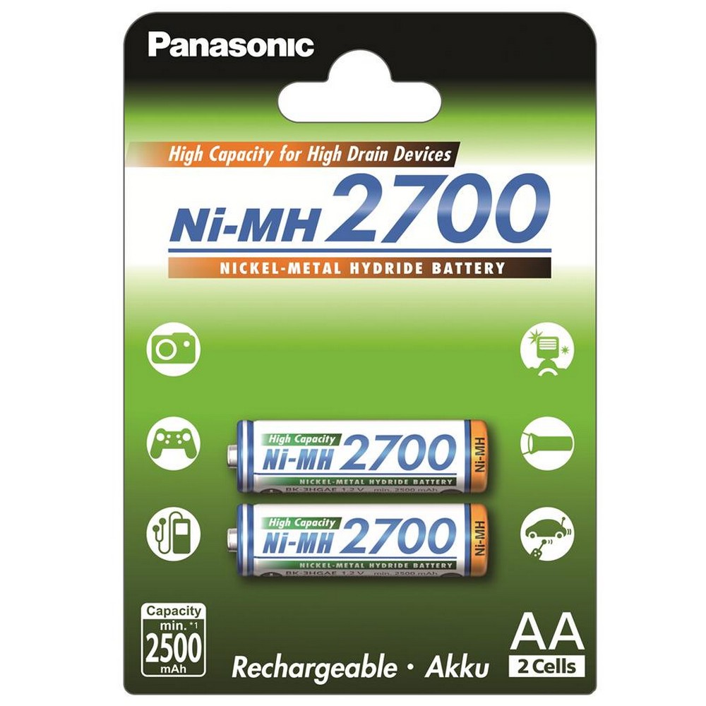Аккумулятор Panasonic High Capacity AA 2700 mAh 2BP Ni-MH в интернет-магазине, главное фото