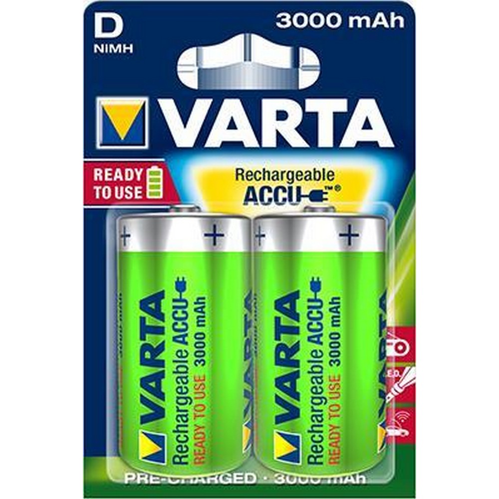 Аккумулятор Varta RECHARGEABLE ACCU D 3000mAh BLI 2 NI-MH (READY 2 USE) в интернет-магазине, главное фото