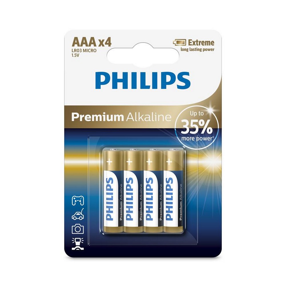 Батарейки типа ААА Philips Premium Alkaline [LR03M4B/10]
