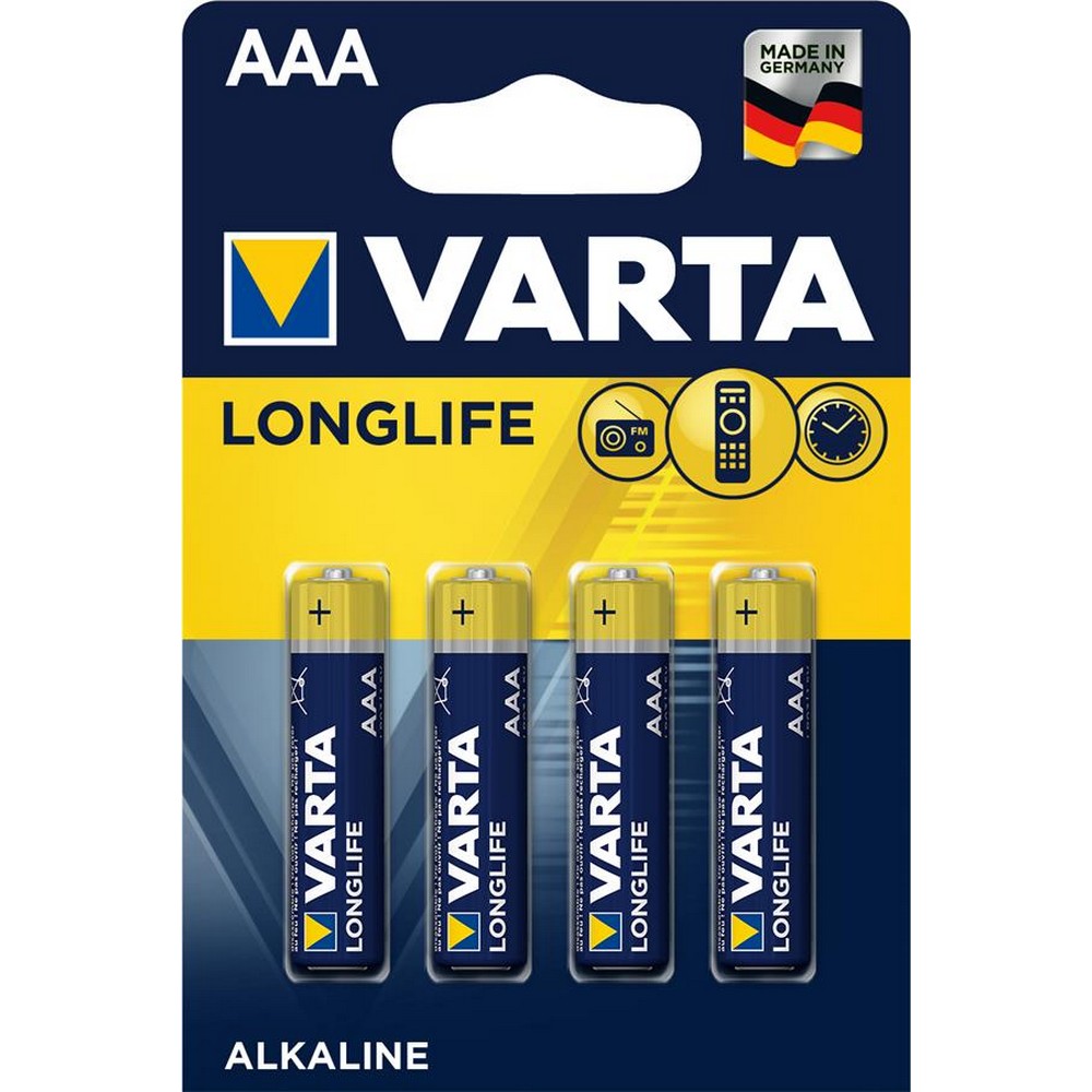 Батарейки типа ААА Varta Longlife AAA [BLI 4 Alkaline]
