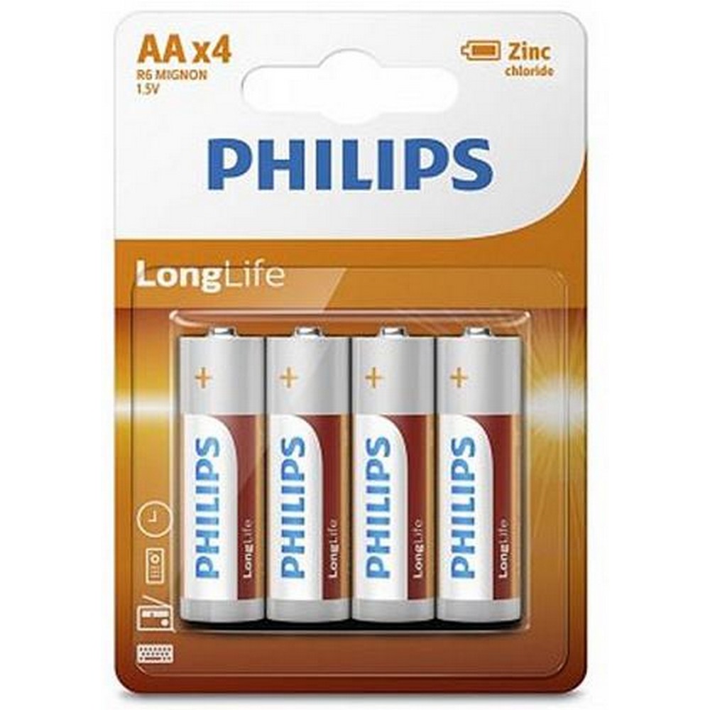 Цена carbon-zinc батарейки Philips Longlife Zinc Carbon [R6L4B/10] в Киеве