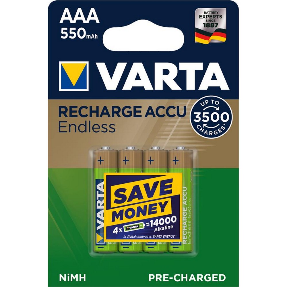 Батарейки типа ААА Varta Endless AAA (RECHARGEABLE ACCU) [BLI 4]