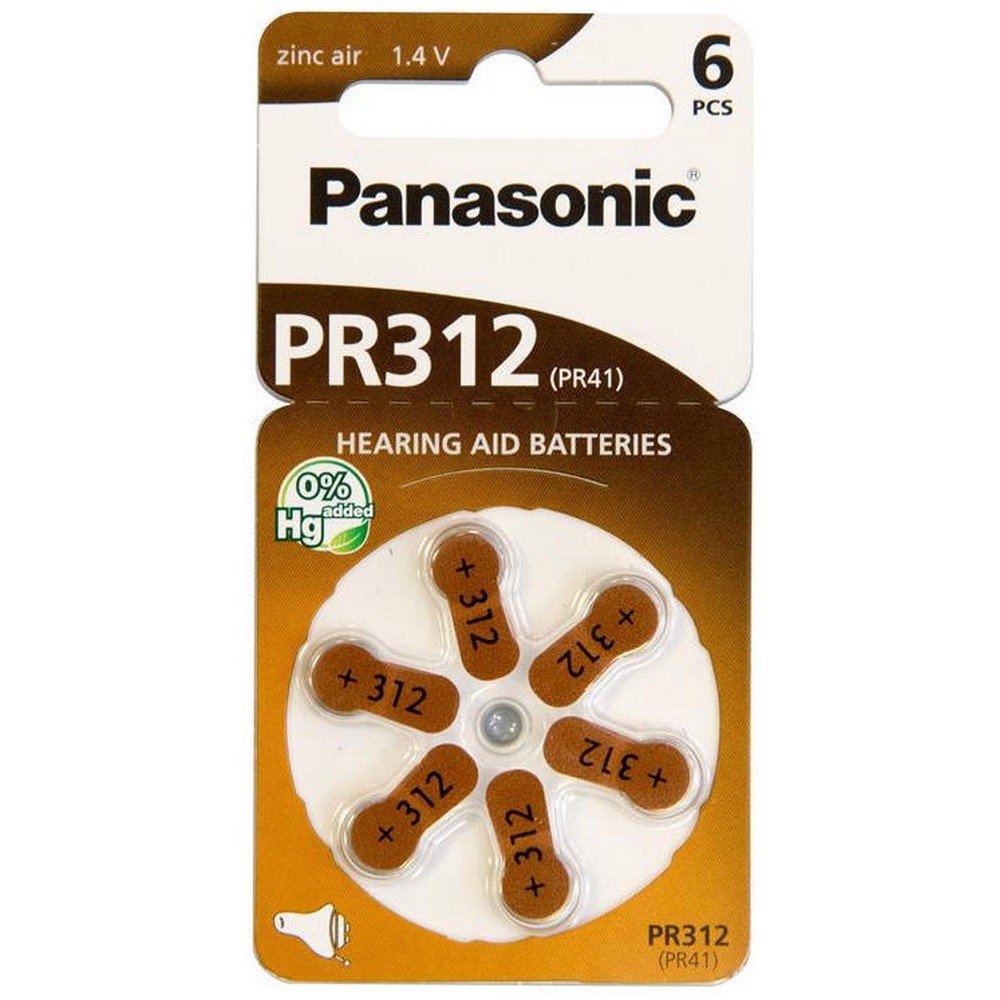 Батарейка Panasonic PR-312 BLI 6