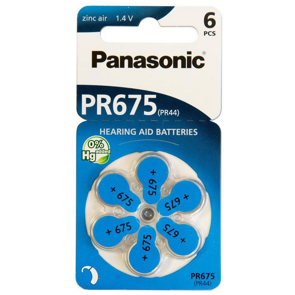 Характеристики батарейки 6 штук Panasonic PR-675H BLI 6