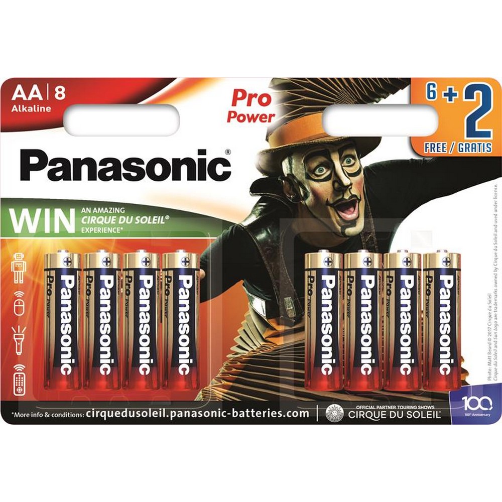 Батарейка Panasonic Pro Power AA [BLI 8 Alkaline Cirque du Soleil]