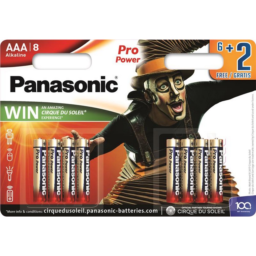 Батарейки типу ААА Panasonic Pro Power AAA [BLI 8 Alkaline Cirque du Soleil]